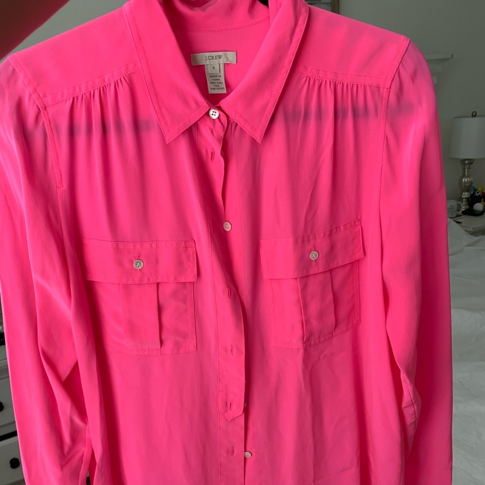 Pink button up blouse
